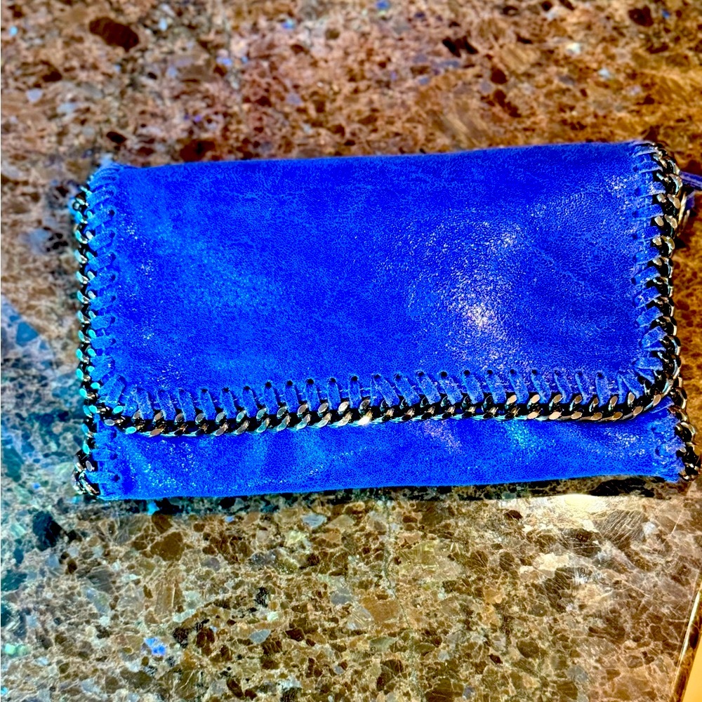 Blue Chain-Trimmed Women's Bag
